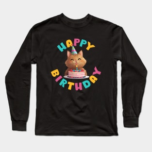 HAPPY BIRTHDAY CAT Long Sleeve T-Shirt